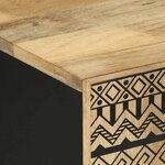 vidaXL Meuble TV noir 105x33 5x46 cm bois massif manguier brut