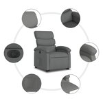 vidaXL Fauteuil inclinable électrique gris foncé tissu