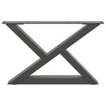 vidaXL Pieds de table basse 2 pièces Anthracite 60 x (30-31 3) cm Acier