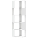 vidaXL Bibliothèque d'angle à 5 niveaux blanc bois d'ingénierie