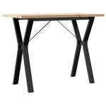 vidaXL Table à manger cadre en Y 100x50x75 5 cm bois pin massif fonte
