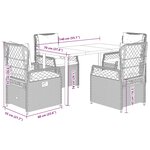 vidaXL Ensemble à manger de jardin 5 Pièces coussins gris résine tressée