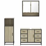vidaXL Ensemble de meubles de salle de bain 3 Pièces chêne sonoma