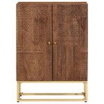 vidaXL Buffet noir 55x30x76 cm bois massif de manguier et fer