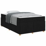 vidaXL Cadre de lit avec matelas Noir 120 x 190 cm tissu