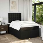 vidaXL Sommier à lattes de lit avec matelas noir 120x190 cm tissu