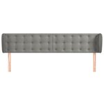 vidaXL Tête de lit avec oreilles Gris clair 183x23x78/88 cm Velours