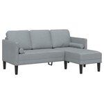vidaXL Ensemble de Canapés avec coussin Gris clair Polyester