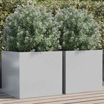 vidaXL Jardinières 2 Pièces argenté 49x47x46 cm acier galvanisé