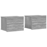 vidaXL Tables de chevet 2 Pièces Sonoma gris 40x30x30cm Bois d'ingénierie