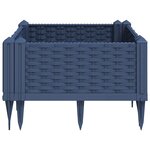 vidaXL Jardinière avec piquets bleu gris 42 5x42 5x28 5 cm PP