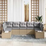 vidaXL Ensemble de canapé de jardin 7 Pièces beige et gris clair