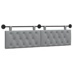vidaXL Tête de lit suspendue Gris clair Tissu