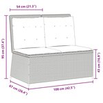 vidaXL Banc inclinable de jardin avec coussins beige résine tressée