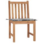 vidaXL Chaises de jardin lot de 2 avec coussins Bois de teck massif