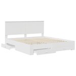 vidaXL Cadre de lit avec tiroir Blanc 180 x 200 cm Bois d'ingénierie