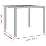 vidaXL Ensemble de bistro de jardin 3 Pièces coussins noir poly rotin