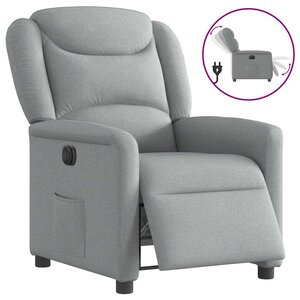 vidaXL Fauteuil inclinable électrique Gris clair Tissu