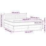 vidaXL Sommier à lattes de lit avec matelas LED Taupe 160x200 cm Tissu