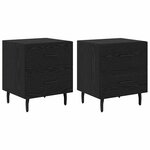 vidaXL Cabinet de chevet 2 Pièces Chêne noir 40 x 35 x 47 5 cm