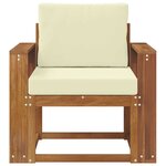 vidaXL Canapé d’extérieur Bois d'acacia massif et polyester Naturel