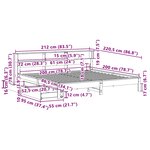 vidaXL Lit bibliothèque sans matelas blanc 200x200 cm bois pin massif