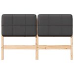 vidaXL Tête de lit capitonnée Brun et gris foncé 135 cm Pin massif