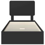 vidaXL Lit de Rangement Noir 100 x 200 cm Bois d'ingénierie