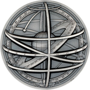 Monnaie ARMILLARY SPHERE Historic Instruments 2 Oz Argent 10$ Cook Islands 2024 (PRÉCOMMANDE)