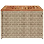 vidaXL Table de jardin beige 55x55x37 cm résine tressée et bois acacia