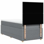 vidaXL Sommier à lattes de lit avec matelas gris clair 80x200 cm tissu