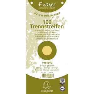 Paquet de 100 Fiches Intercalaire 105x240 Recyclées 2 trous Jaune x 12 EXACOMPTA
