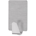 Pack 4 Crochets Permanents Rectangulaires Métal Brossé Adhésifs Taille S Gris x 12 TESA