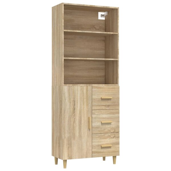 vidaXL Buffet haut Chêne sonoma Bois d'ingénierie