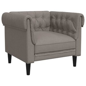 vidaXL Fauteuil Chesterfield taupe tissu