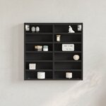 vidaXL Armoire à vitrine noir 60x8 5x58 cm bois d'ingénierie