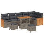 vidaXL Ensemble de canapé de jardin 9 Pièces Gris Gris foncé