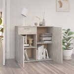 vidaXL Buffet gris béton 80x36x75 cm bois d'ingénierie