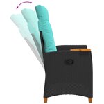vidaXL Chaise inclinable avec plateau à thé 62 x 64 x 112 cm polyrotin