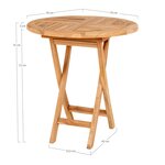 Table de jardin Ø 70 cm + 2 chaises en teck