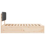 vidaXL Cadre de lit avec tête de lit rembourrée Gris foncé