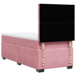 vidaXL Sommier à lattes de lit avec matelas Rose 90x190 cm Velours