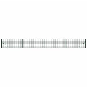 vidaXL Clôture en treillis métallique avec bride vert 1x10 m