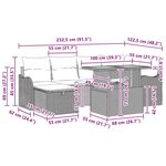 vidaXL Ensemble de canapé de jardin 7 Pièces Gris polyrotin