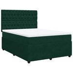vidaXL Sommier à lattes de lit et matelas Vert foncé 140x200cm Velours