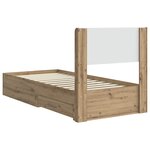 vidaXL Cadre de lit avec rangement et tête de lit Chêne artisanal