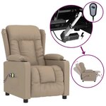 vidaXL Fauteuil de massage électrique Cappuccino Similicuir