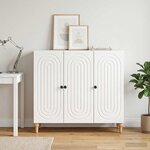vidaXL Buffet Blanc brillant 89 x 34 5 x 80 cm Bois d'ingénierie