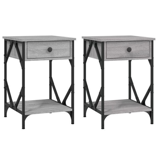 vidaXL Tables de chevet 2 Pièces sonoma gris 40x42x60cm bois d'ingénierie