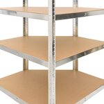 vidaXL Étagère d'angle à 4 niveaux Argenté Acier et bois d'ingénierie
